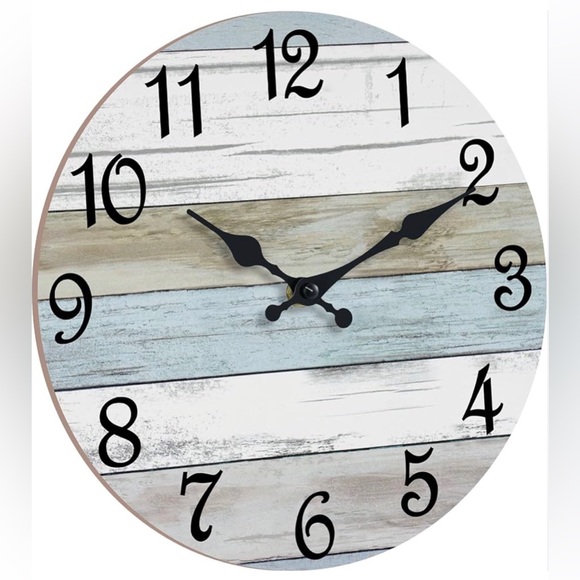 Rustic Wall Clock with Black Numbers 14 inches NIB - Picture 1 of 11